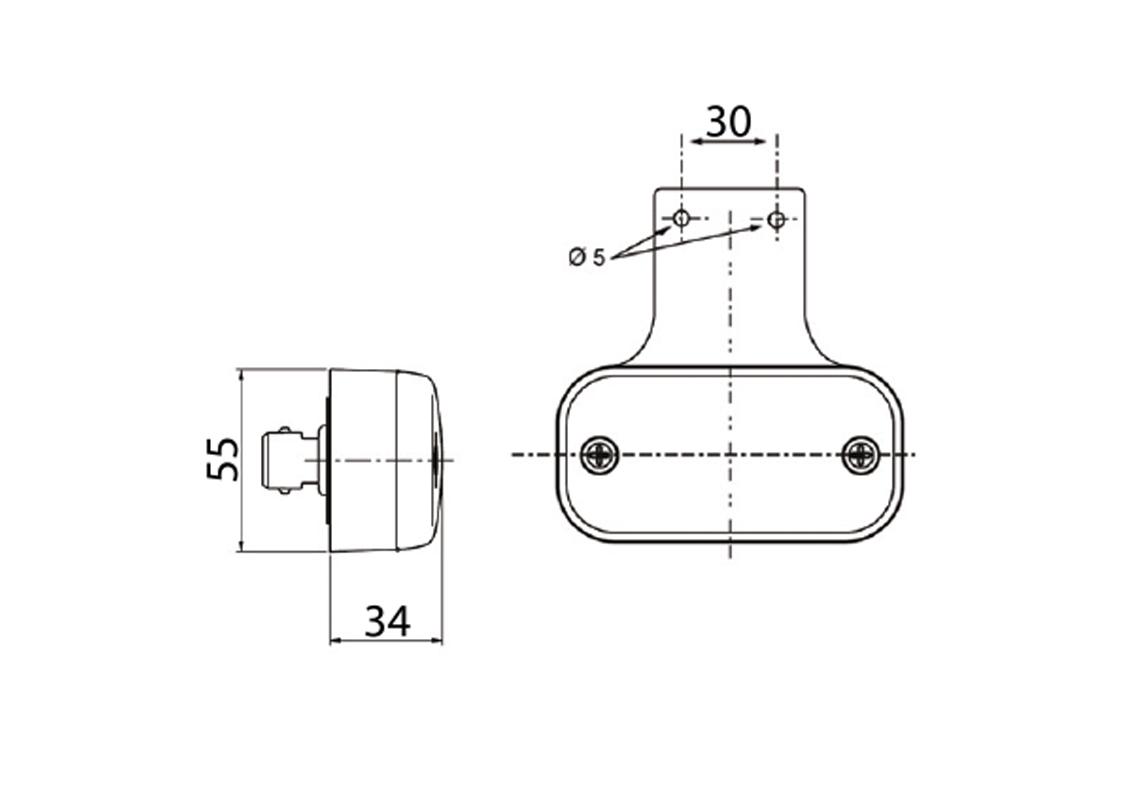 Rear position lamp Bulbs 12/24V red 